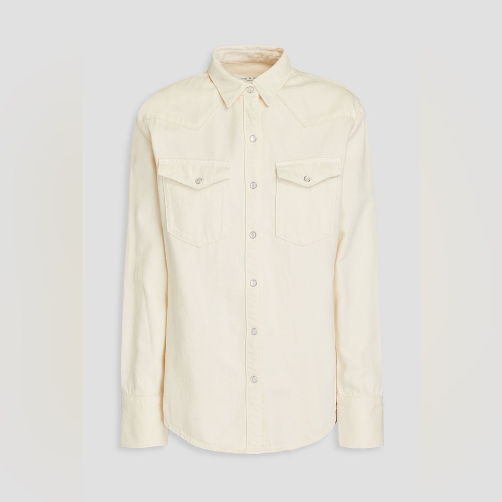NWT - Rag&Bone Featherweight Wyatt Shirt, Ecru - Size Small